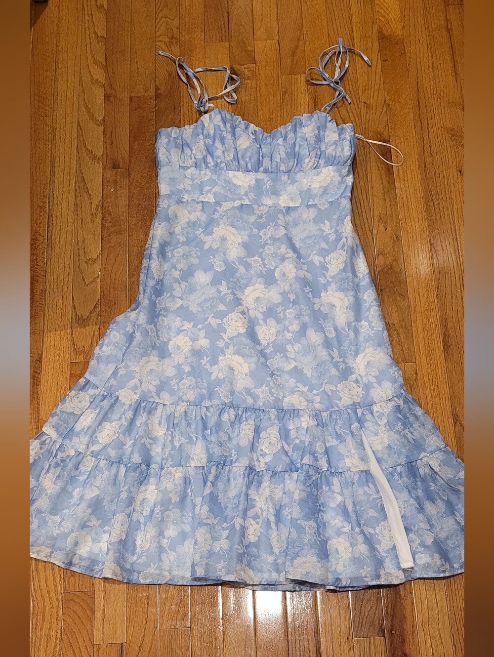 Altar'd State Light Blue & White Floral Dress